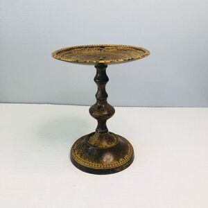 Vintage candle stand made in India  6" tall marbled design